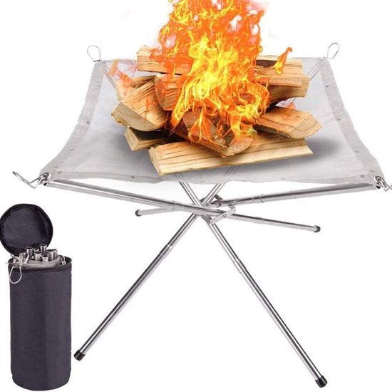 Outdoor Fire Pit 41cm Camping Fire Pit Opvouwbare Steel Mesh Fire Pit Fire Pit voor Camping Outdoor Patio Achtertuin en Tuin van OutDoor