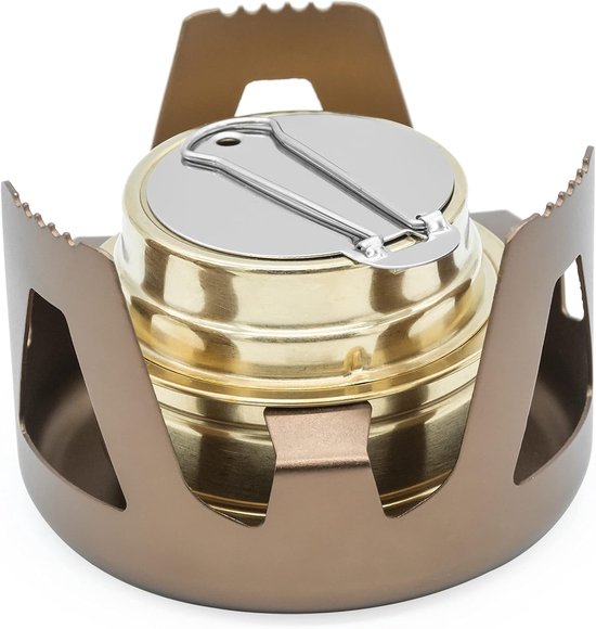 Outdoor Mini Draagbare Alcohol Kachel Brander Voor Backpacken Wandelen Camping Survival (Koper)