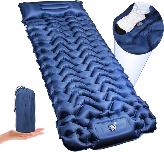 Outdoor Self Inflating Sleeping Mat - Thickened Air Mattress with Pillow - Foldable Ultralight Mat - Small Pack Size - Inflatable Mat for Camping, Hiking, Travel, Beach van OutDoor