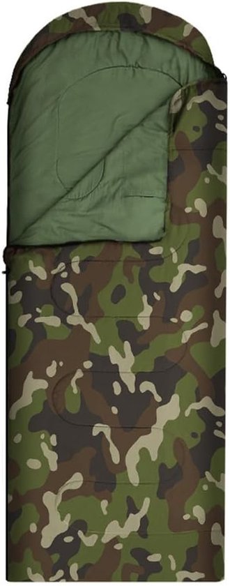 Outdoor Slaapzak - Kampeerzak - Vier seizoenen - Waterafstotende mantel - 180+30x75cm - Jungle Camouflage