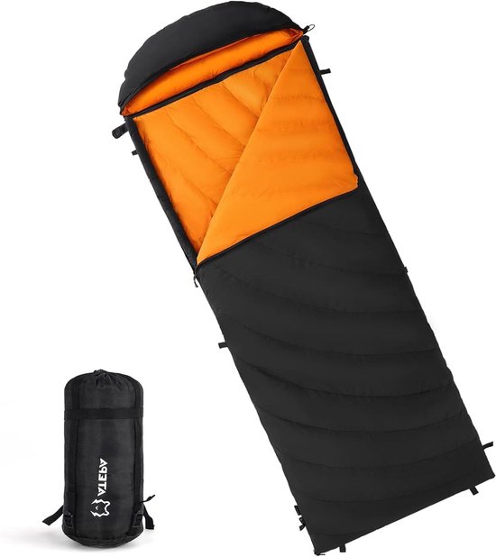 Outdoor slaapzak met 600 fp dons, waterafstotend - voor 4 seizoenen, ideaal voor volwassenen op de camping, reizen en avonturen van Merkloos