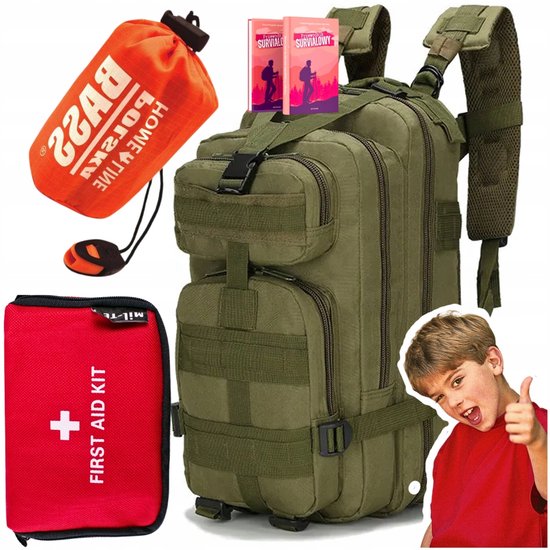Outdoor Survival Set: Rugzak, Slaapzak & EHBO Kit