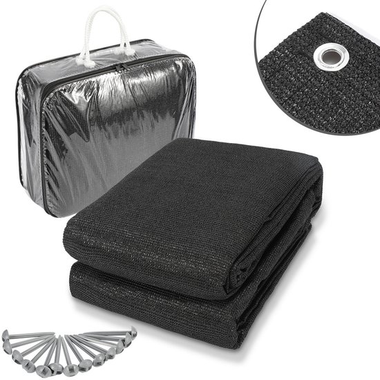 Outdoor tent- en campingmat – Geschikt voor luifel, caravan en camper – Ademend ontwerp, eenvoudig mee te nemen 300x500CM Zwart