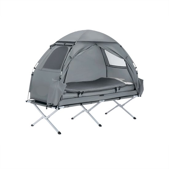 Outdoor Tent – Kampeertent – Slaapplaats – Tent Voor Buiten – Lichtgewicht Frame – Waterafstotende Tentstof – Ingebouwd Muskietennet - Grijs van Merkloos