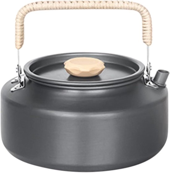 Outdoor Theepot - Waterkoker Ketel - Buiten Koken - Ergonomisch Handvat - 1.1 Liter - Grijs