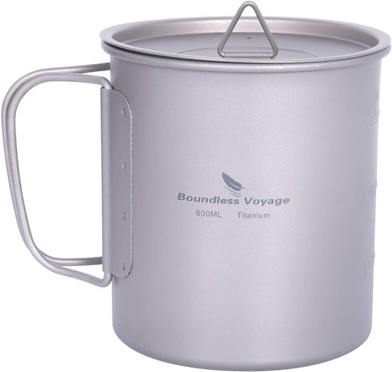 Outdoor Titanium Pot met Deksel - Ultralichte Vouwbare Camping Kookset voor Hiking, Picknick en Avonturen - Verkrijgbaar in 300ml, 750ml, 1100ml, 1300ml en 2900ml