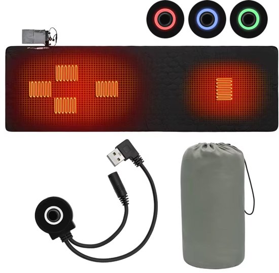 Outdoor USB Verwarmde Slaapmat – Elektrische Verwarming Pad voor Camping, Wandelen en Reizen – Warm Slaapzak Matras – Elektrische Mat – Camping Accessoires – Reisuitrusting van LUXSURE
