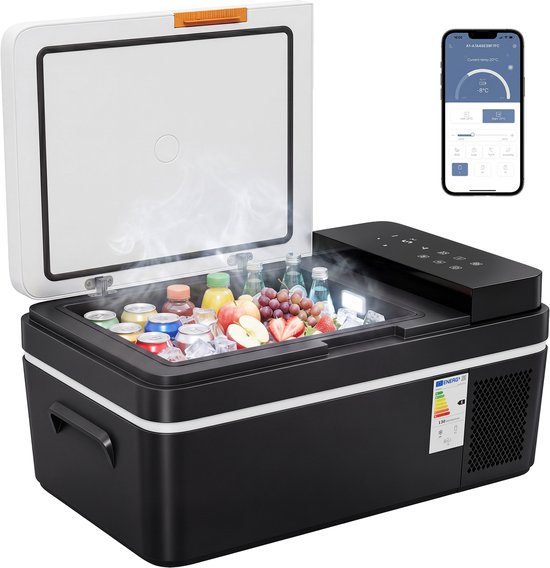 Outsunny Autokoelkast-ABS-62,3L x 37,8B x 28H cm-Zwart van Merkloos