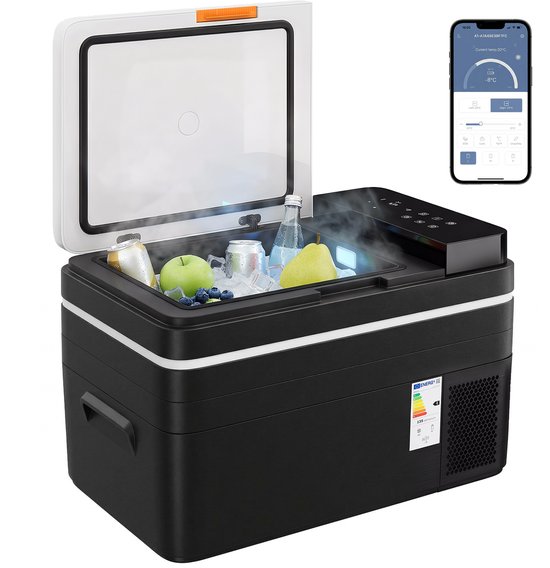 Outsunny Autokoelkast-ABS-62,3L x 37,8B x 37H cm-Zwart