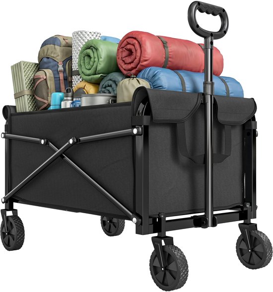 Outsunny Campingkar-Metaal, Oxford-stof-78L x 47,5B x 93H cm-Zwart van Merkloos