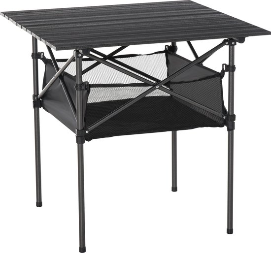 Outsunny - Campingtafel - met Opbergtas - met Nettas - Grijs