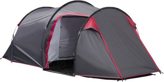 Outsunny Campingtent - Polyester - 426x206x154cm - Donkergrijs van Merkloos
