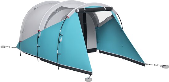 Outsunny Campingtent - Polyester - 460x260x190cm - Blauw van Merkloos