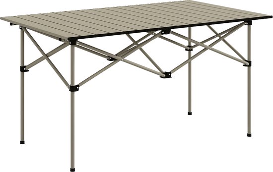 Outsunny Campingtisch aus Aluminium, Khaki