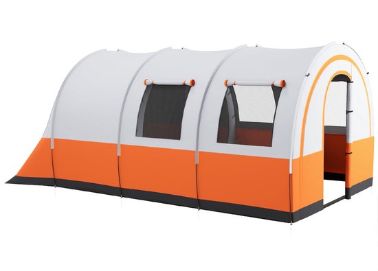 Outsunny-Campingzelt-Kunststoff, Polyester-480L x 260B x 200H cm-Cremeweiß