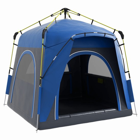 Outsunny-Campingzelt-Polyester, Aluminium-240L x 240B x 199H cm-Blau van Merkloos