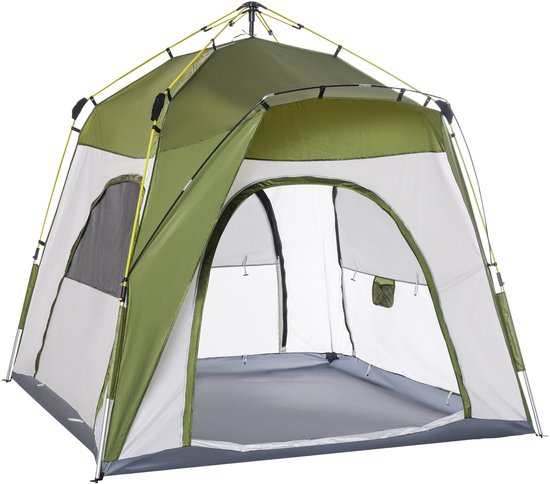 Outsunny-Campingzelt-Polyester, Aluminium-240L x 240B x 199H cm-Grün