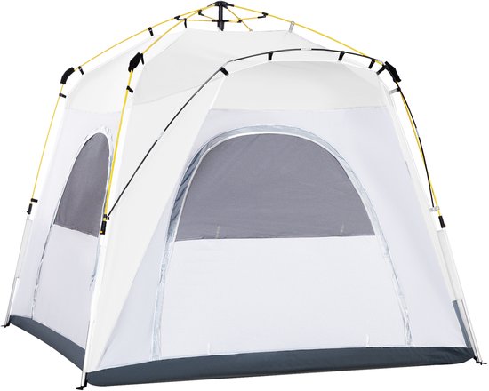 Outsunny-Campingzelt-Polyester, Aluminium-240L x 240B x 199H cm-Hellgrau
