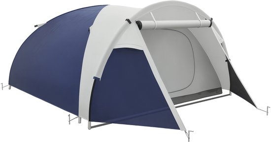 Outsunny-Campingzelt-Polyester, Fiberglas-320L x 240B x 130H cm-Blau van Merkloos