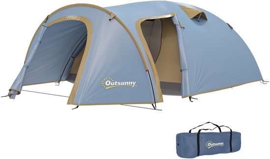 Outsunny-Campingzelt-Polyester, Fiberglas-3,45L x 2,4B x 1,3H m-Hellblau van Outsunny