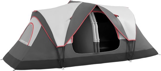 Outsunny-Campingzelt-Polyester, Fiberglas-450L x 215B x 180H cm-Grau van Merkloos
