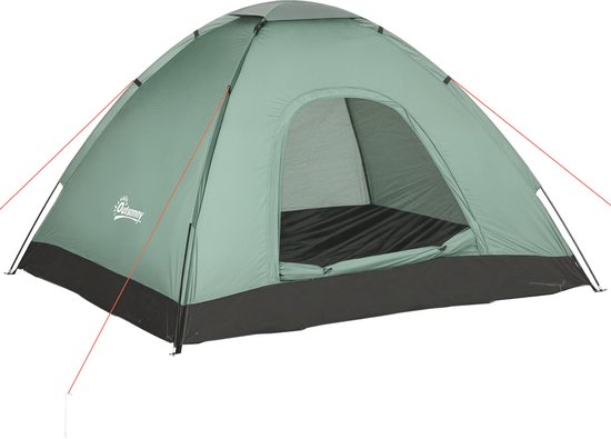 Outsunny-Campingzelt-Polyester, Kunststoff-206L x 185B x 120H cm-Dunkelgrün van Merkloos