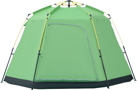 Outsunny-Campingzelt-Stahl, Polyester, Oxford, Glasfaser-320L x 320B x 180H cm-Grün van Merkloos