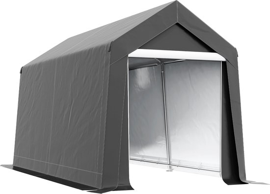 Outsunny-Garagenzelt-Stahl, PE-210L x 360B x 235H cm-Dunkelgrau van Outsunny