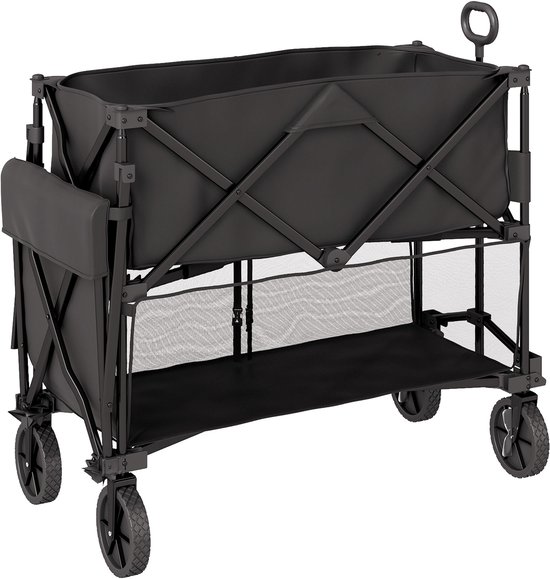 Outsunny-Gartenwagen-Stahl, Polyester-Schwarz van Merkloos
