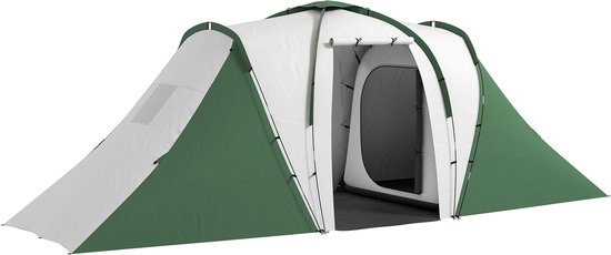Outsunny-kampeertent - 555x225x190cm - 190T polyester taffeta - grijs en groen van Outsunny