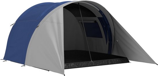 Outsunny-Kampeertent-Oxford-stof-390x315x188cm-Blauw en grijs van Outsunny