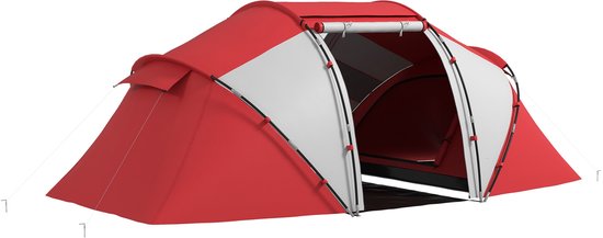Outsunny-Kampeertent-Polyester-430x240x170cm-Rood van Merkloos