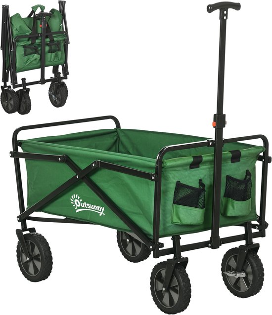Outsunny-Kampeerwagen-Metaal-83x50x99cm-Donkergroen van Outsunny