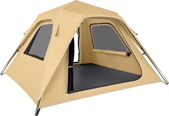 Outsunny Koepeltent-210D Oxford-stof, glasvezelstaaf-240L x 240B x 160H cm-Khaki