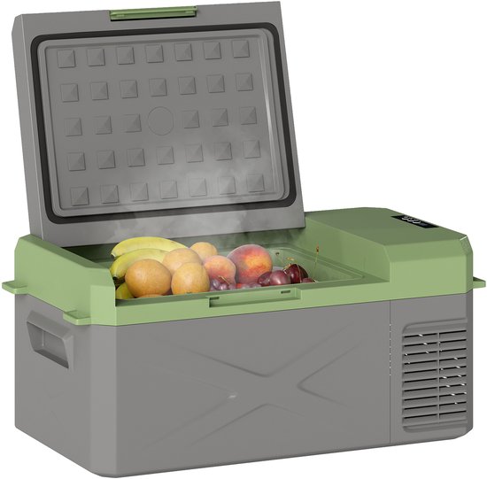 Outsunny-Kühlbox-HDPE, Kunststoff-60,2L x 32B x 27H cm-Grau+Grün van Merkloos