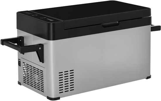Outsunny-Kühlbox-Kunststoff-Kunststoff, gehärtetes Glas-75L x 36B x 49,5H cm-Grau+Schwarz van Merkloos