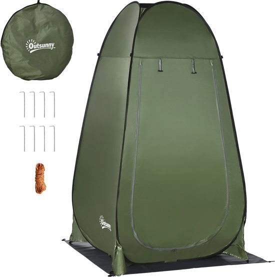 Outsunny-Pop up Duschzelt-Polyester, Stahl-Dunkelgrün van Merkloos