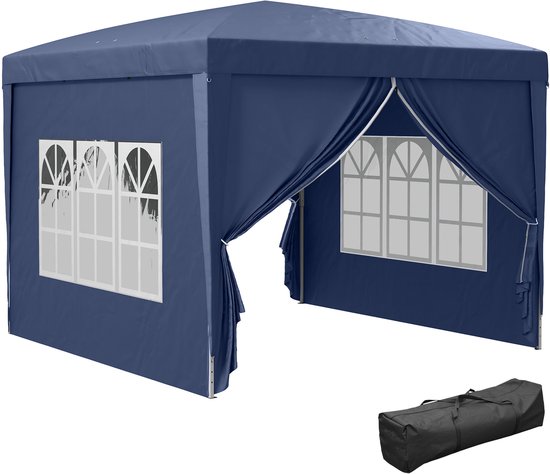 Outsunny Pop-up luifel - Oxford stof - 295x295x258cm - Blauw van Merkloos