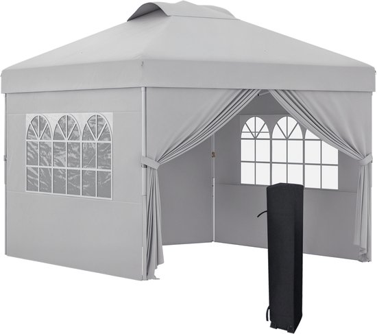 Outsunny Pop-up luifel - Oxford stof - 297x297x284cm - Lichtgrijs van Merkloos
