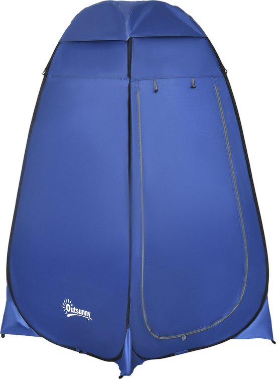 Outsunny Pop-up toilettent camping douchetent omkleedtent binnentas polyester blauw A20-134 van Merkloos