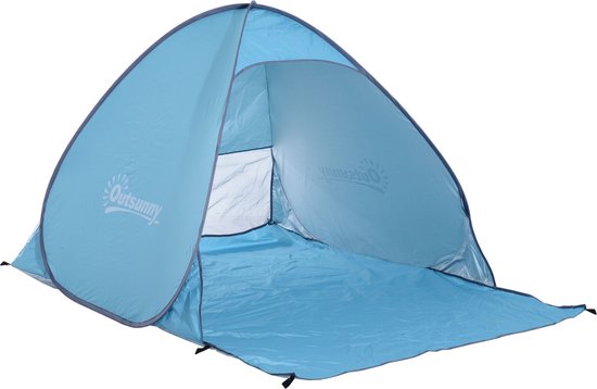 Outsunny-Strandmuschel-Polyester, Stahldraht-200L x 150B x 119H cm-Blau van Outsunny