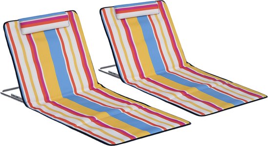 Outsunny-strandstoel - Oxford-stof - 124x53x45cm - Multicolor