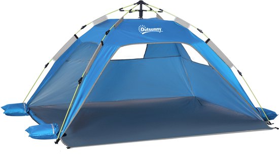 Outsunny Strandtent Polyester 220L x 173B x 120H cm Hemelsblauw van Merkloos