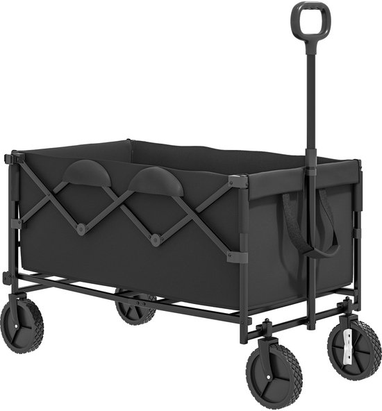 Outsunny - Tuinwagen - met uitneembaar zeil - opvouwbaar - Zwart van Outsunny