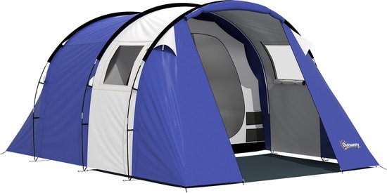 Outsunny tunneltent - Glasvezel, polyester - 420 x 300 x 200 cm - Donkerblauw