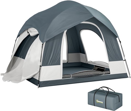 Outsunny tunneltent - glasvezelstokken, Oxford-stof - 250 x 250 x 200 cm - donkerblauw van Merkloos