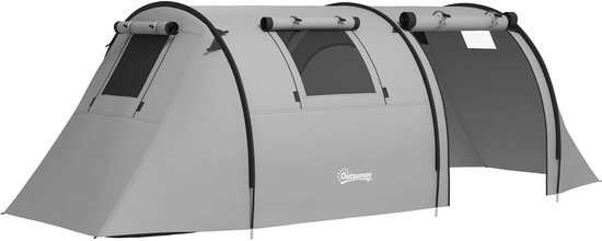 Outsunny Tunnelvormige tent-Polyester, glasvezel-470L x 220B x 150H cm-Grijs van Merkloos