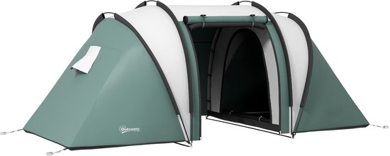 Outsunny-Tunnelzelt-Polyester, Stahl-450L x 220B x 180H cm-Dunkelgrün