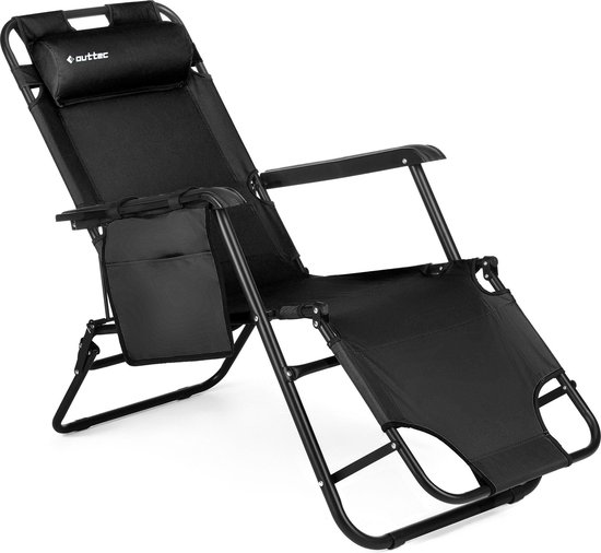 Outtec® 2-in-1 Strandstoel en Ligbed - Campingstoel - Ligstoel - Lounger - Tuinstoel - tot 150 kg - voor Tuin, Balkon, Strand, Camping van Merkloos