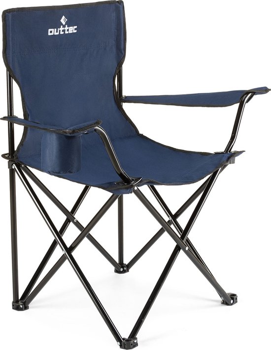 Outtec® Campingstoel - tot 125kg - Bekerhouder & Draagtas - Visstoel, Vouwstoel, Vouwstoel, Tuinstoel, Lichte Campingstoel, Strandstoel van Outtec